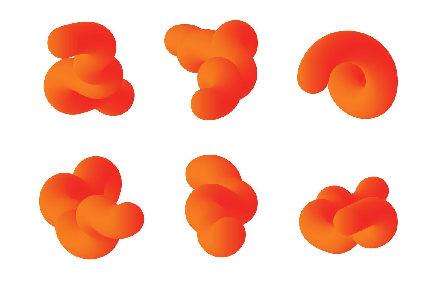 Set line 3d orange vector