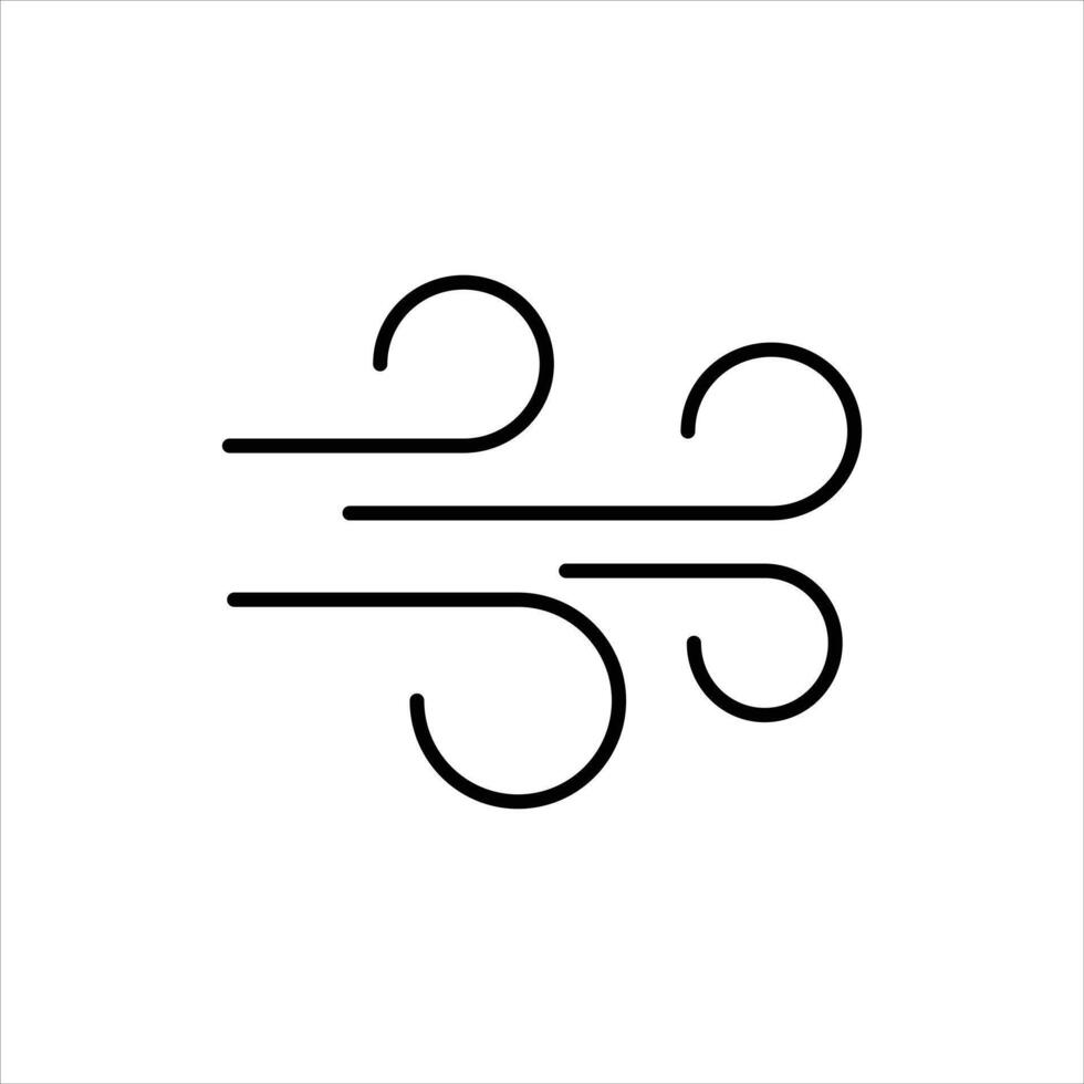 icon of three curved lines representing wind flow vector