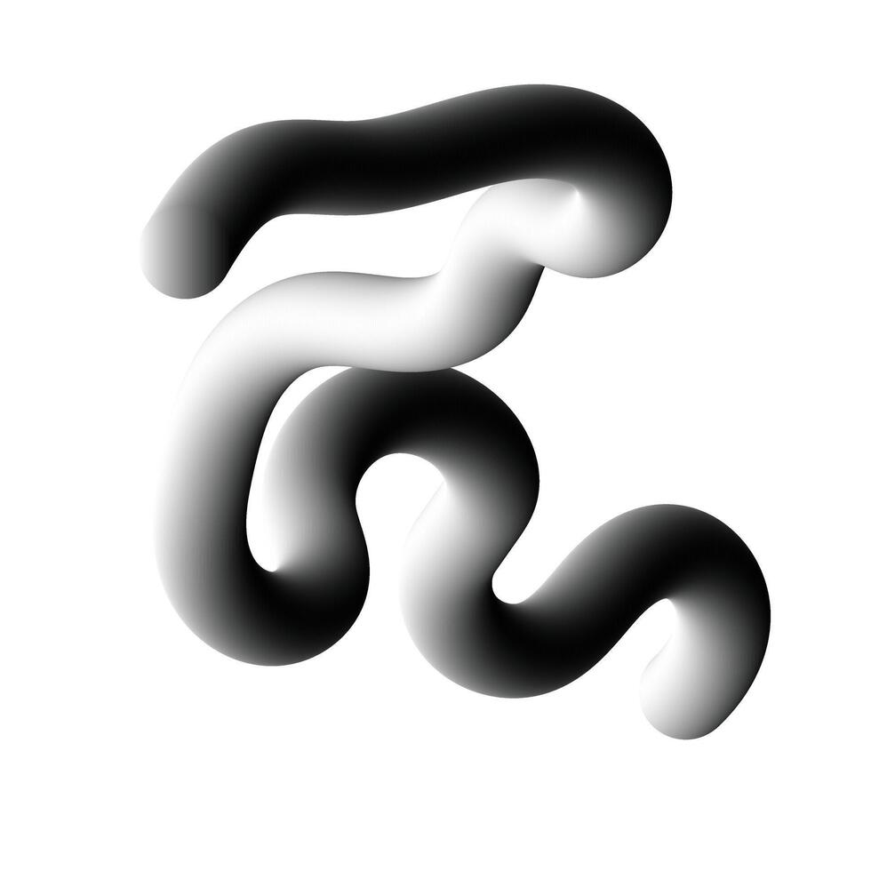 3d line Black and white vector