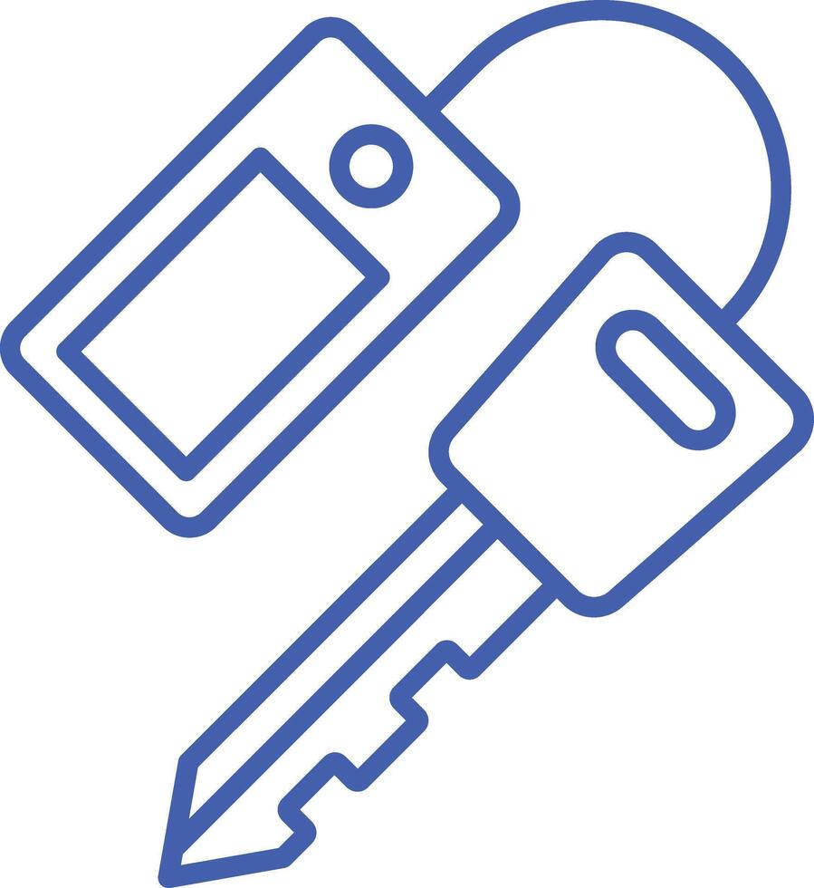 Car Key Line Icon vector