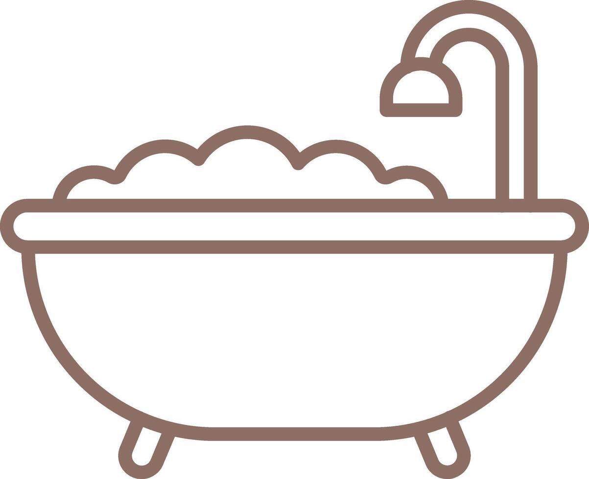 Bathtub Line Icon vector