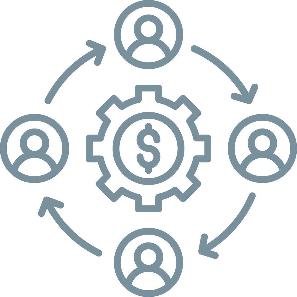 Teamwork Outline Icon vector