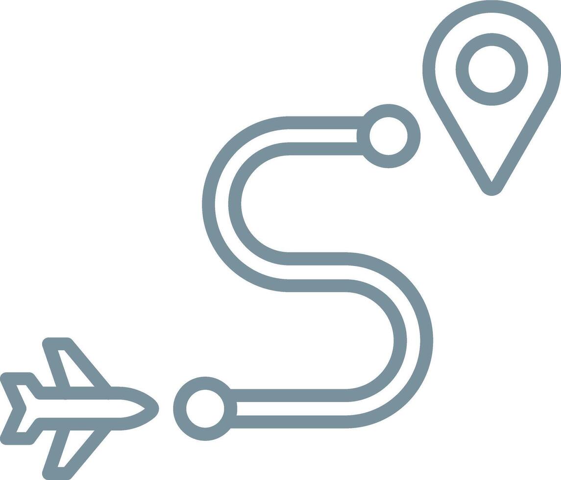 Route Line Icon vector