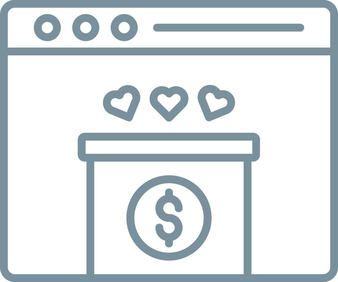 Online Donation Line Icon vector
