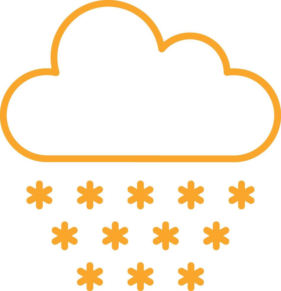 Snowfall Line Icon vector
