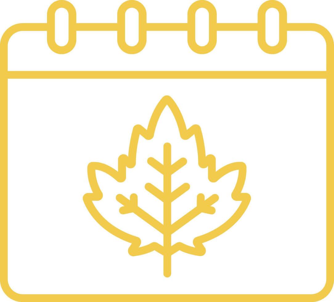 Autumn Calendar Line Icon vector