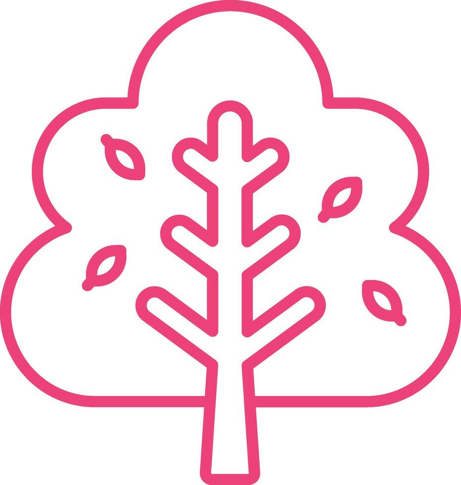 Autumn Tree Line Icon vector