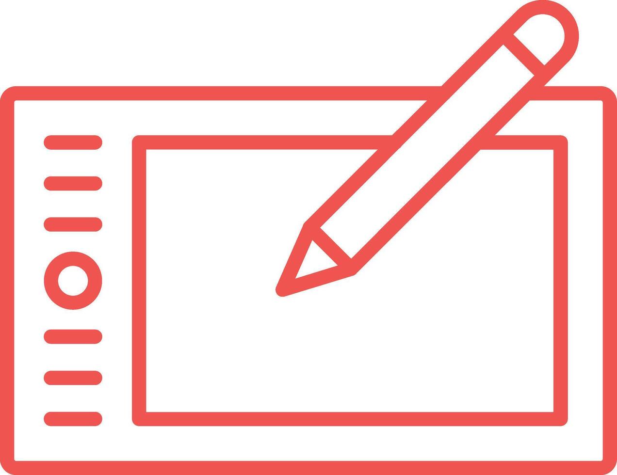 Graphic tablet Outline Icon vector