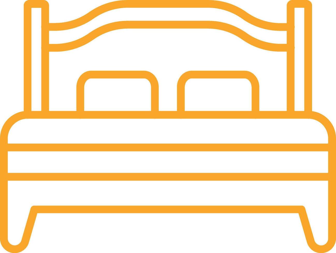 Double Bed Outline Icon vector
