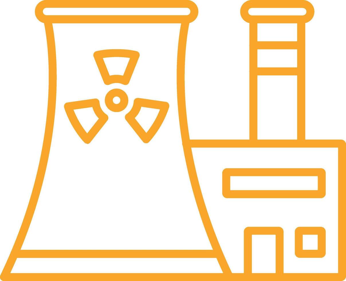 Nuclear Plant Line Icon vector