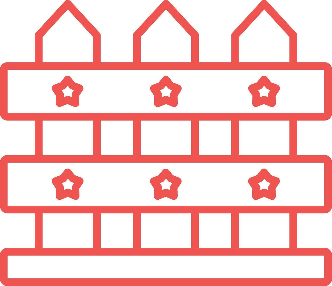 Fence Outline Icon vector