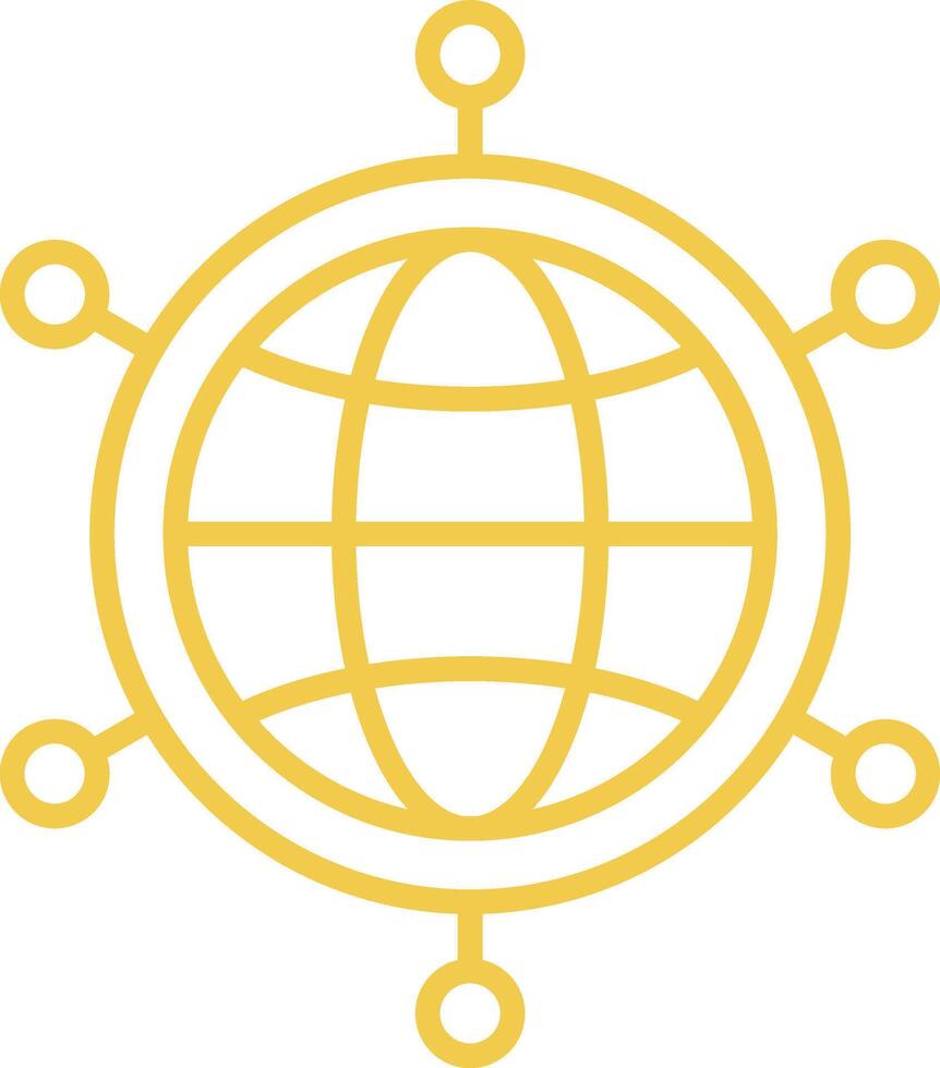Global Network Outline Icon vector