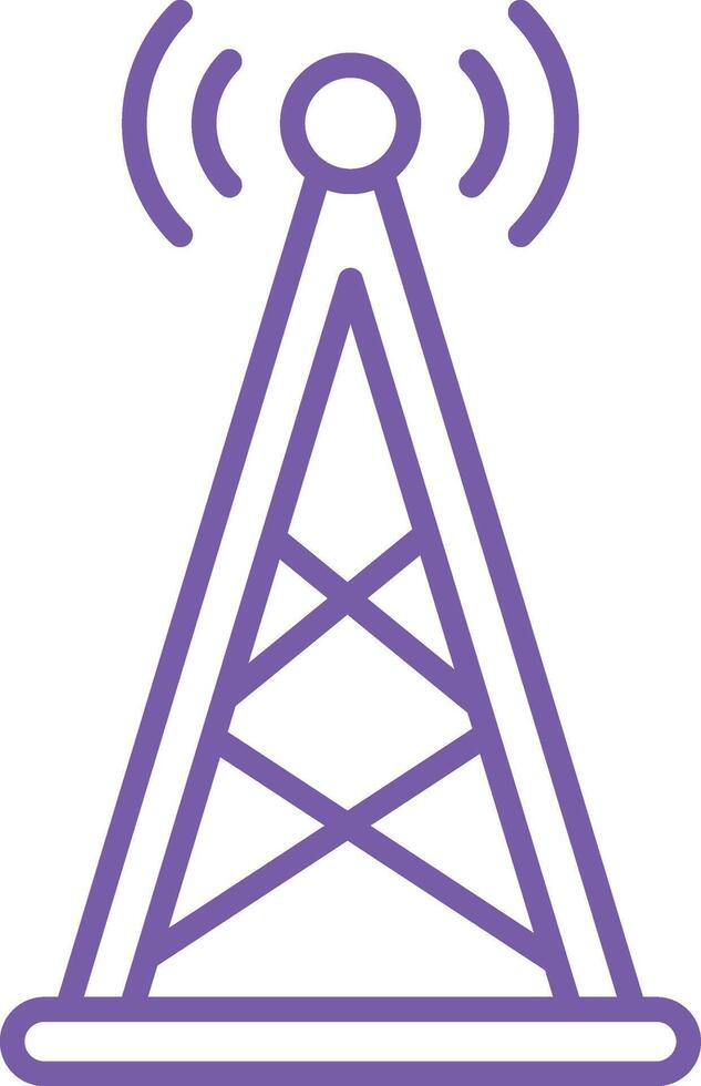 Signal Tower Outline Icon vector