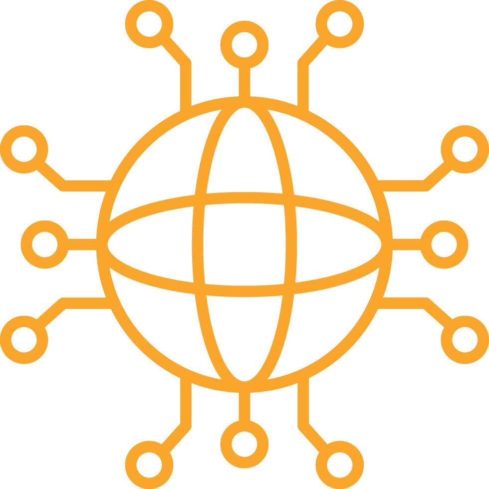 Outline Global Network Icon vector