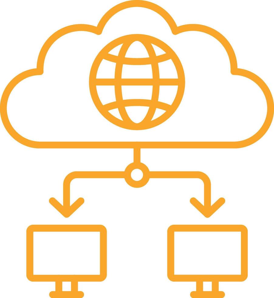 Global Network Icon Outline vector