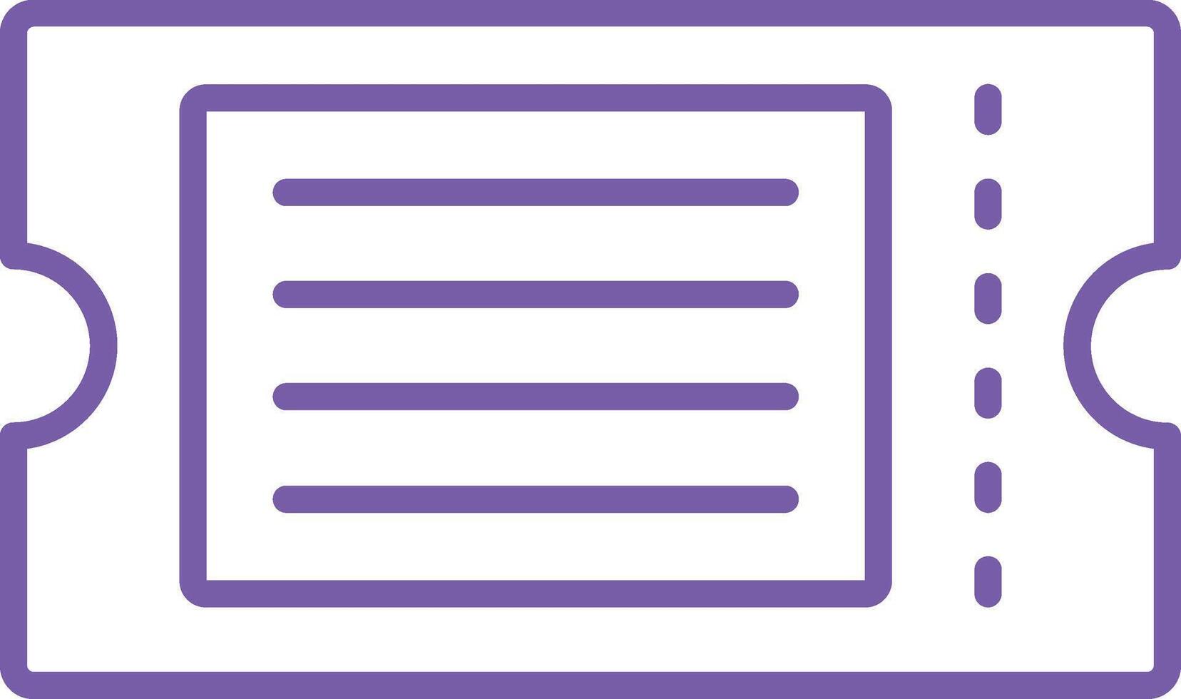 Ticket Outline Icon vector