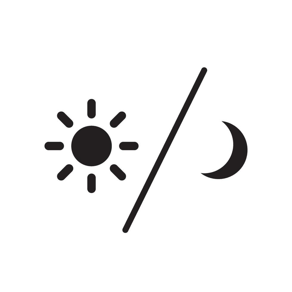 Sun and moon icon isolated on white background. Day and night line icon. vector