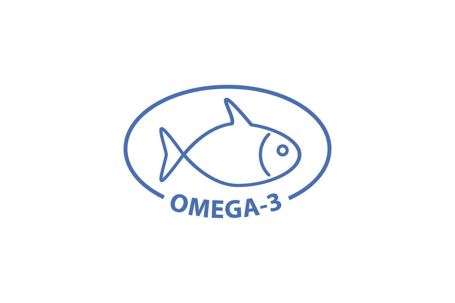 omega 3 black outline badge icon label isolated vector