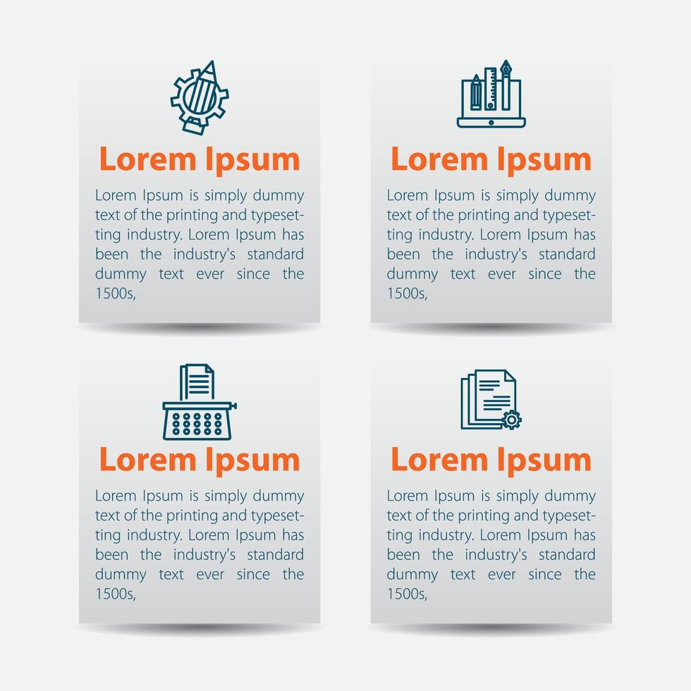 Four Step Infographic Design With Colorful Element And Icon vector