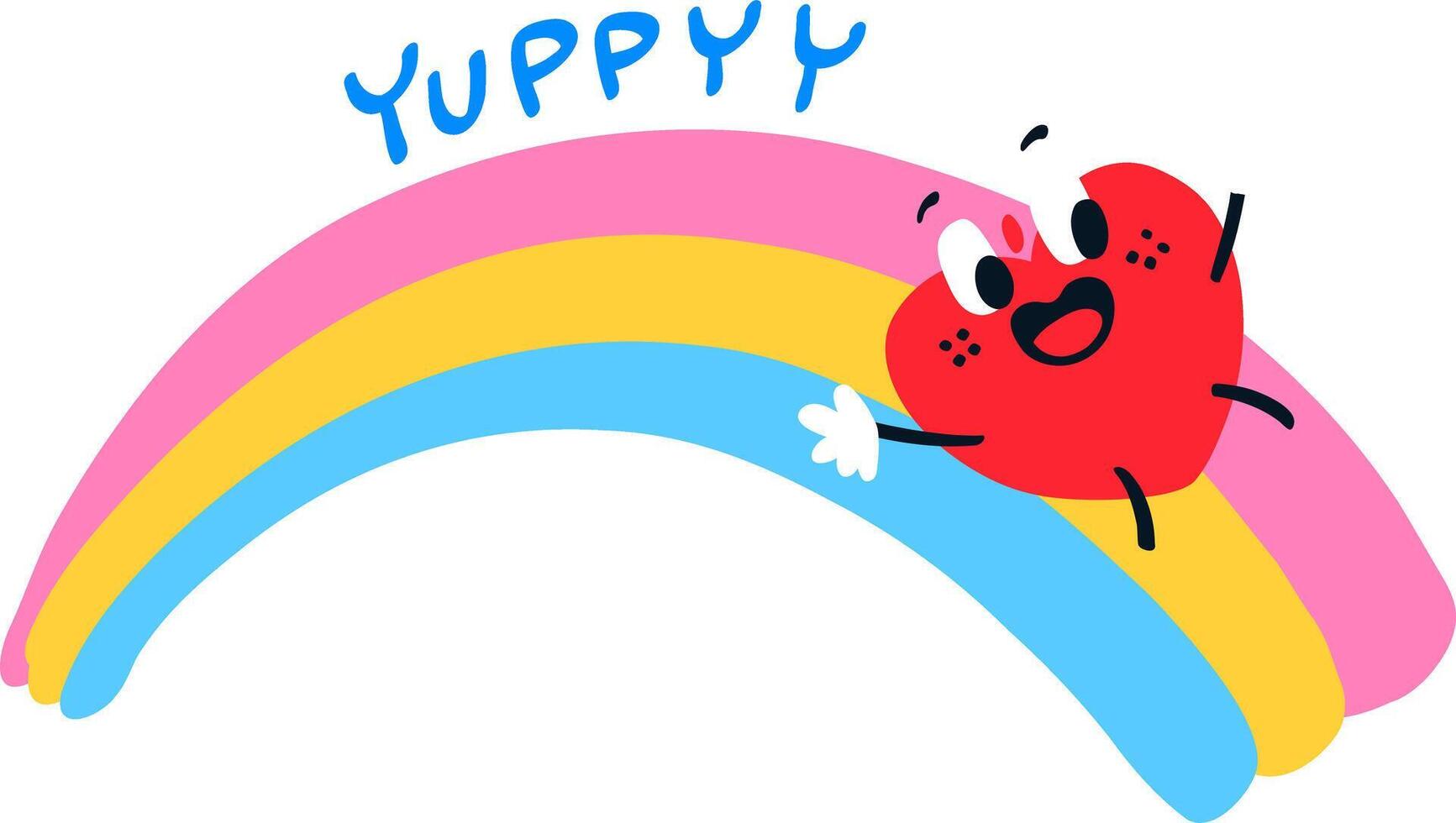 Love Mascot Stickers Happy Expression vector