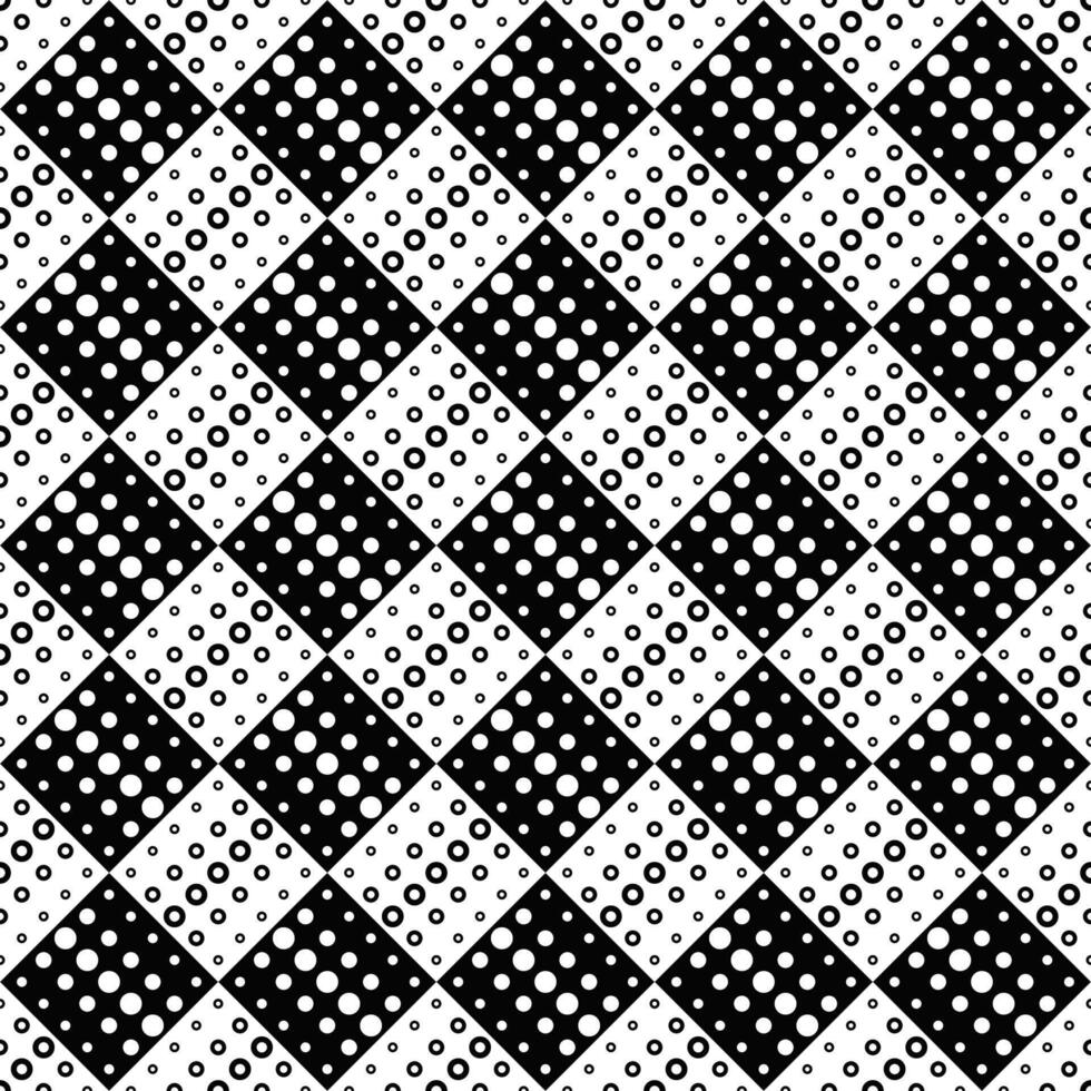 Seamless black and white abstract circle pattern background vector