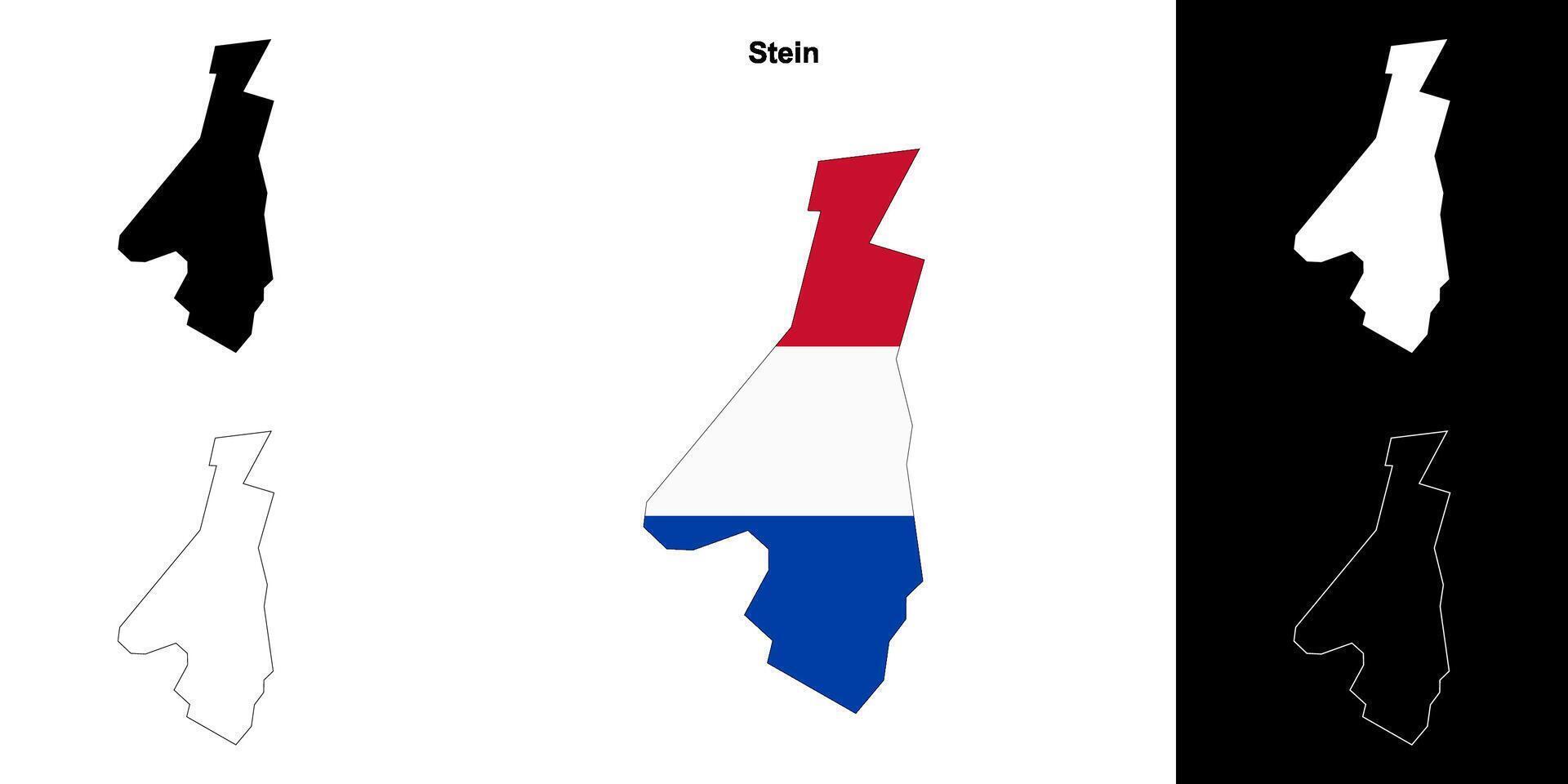 Stein, Limburg blank outline map set vector