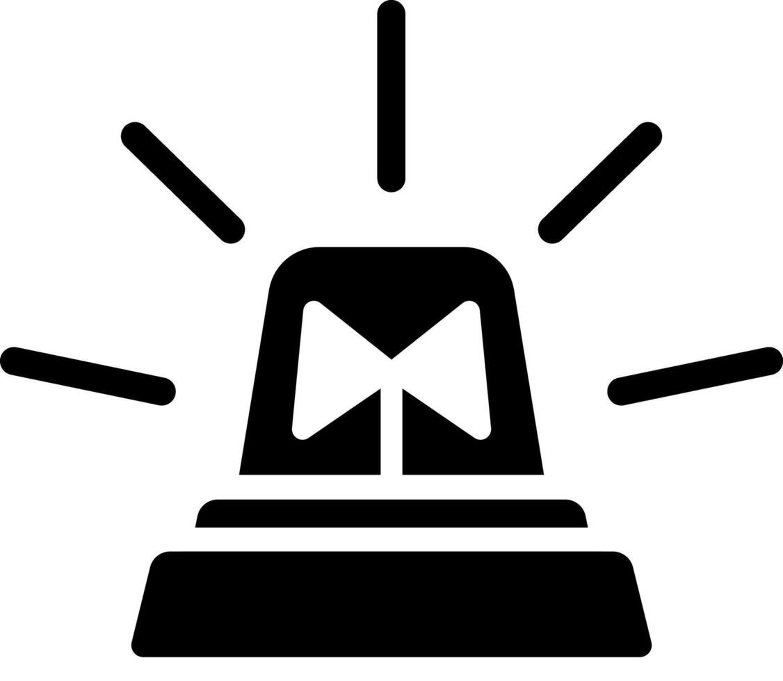 Siren Black Flat Icon on White vector
