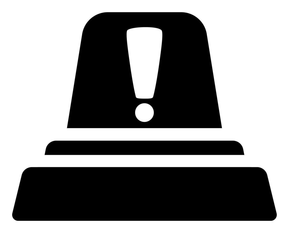 Caution Siren Flat Black Icon vector