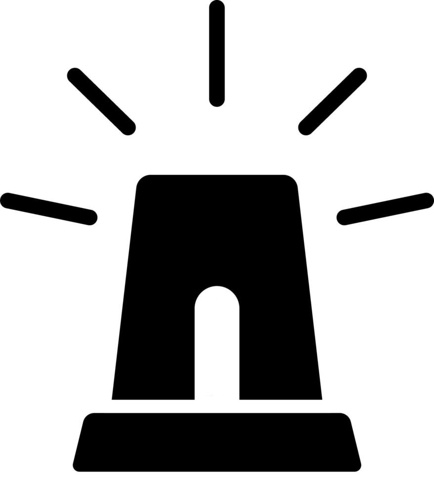 Flat Emergency Siren Symbol Icon vector