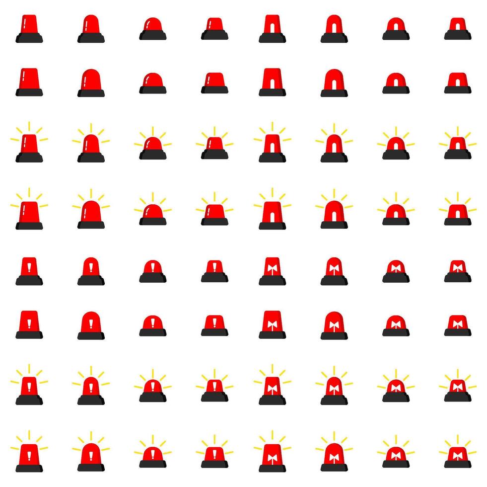 Red Siren Icons Set for Emergency Design vector