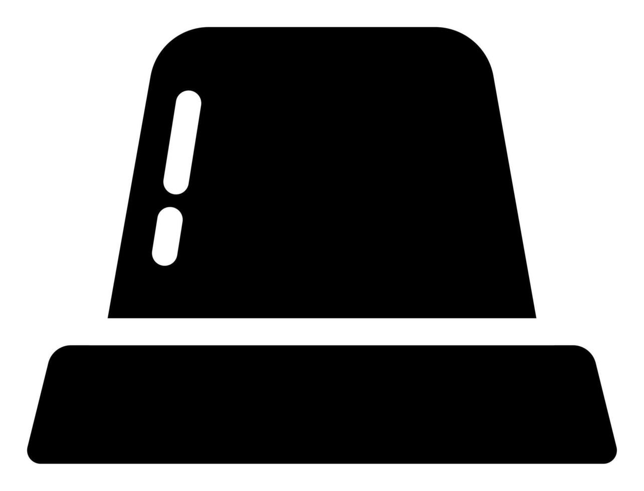 Warning Siren Black Silhouette Flat vector