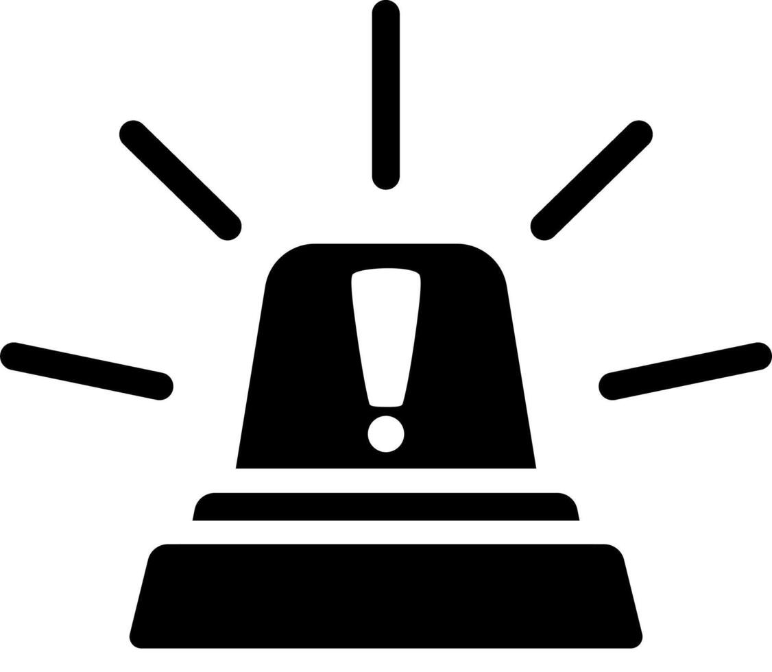 Black Flat Emergency Alert Icon vector
