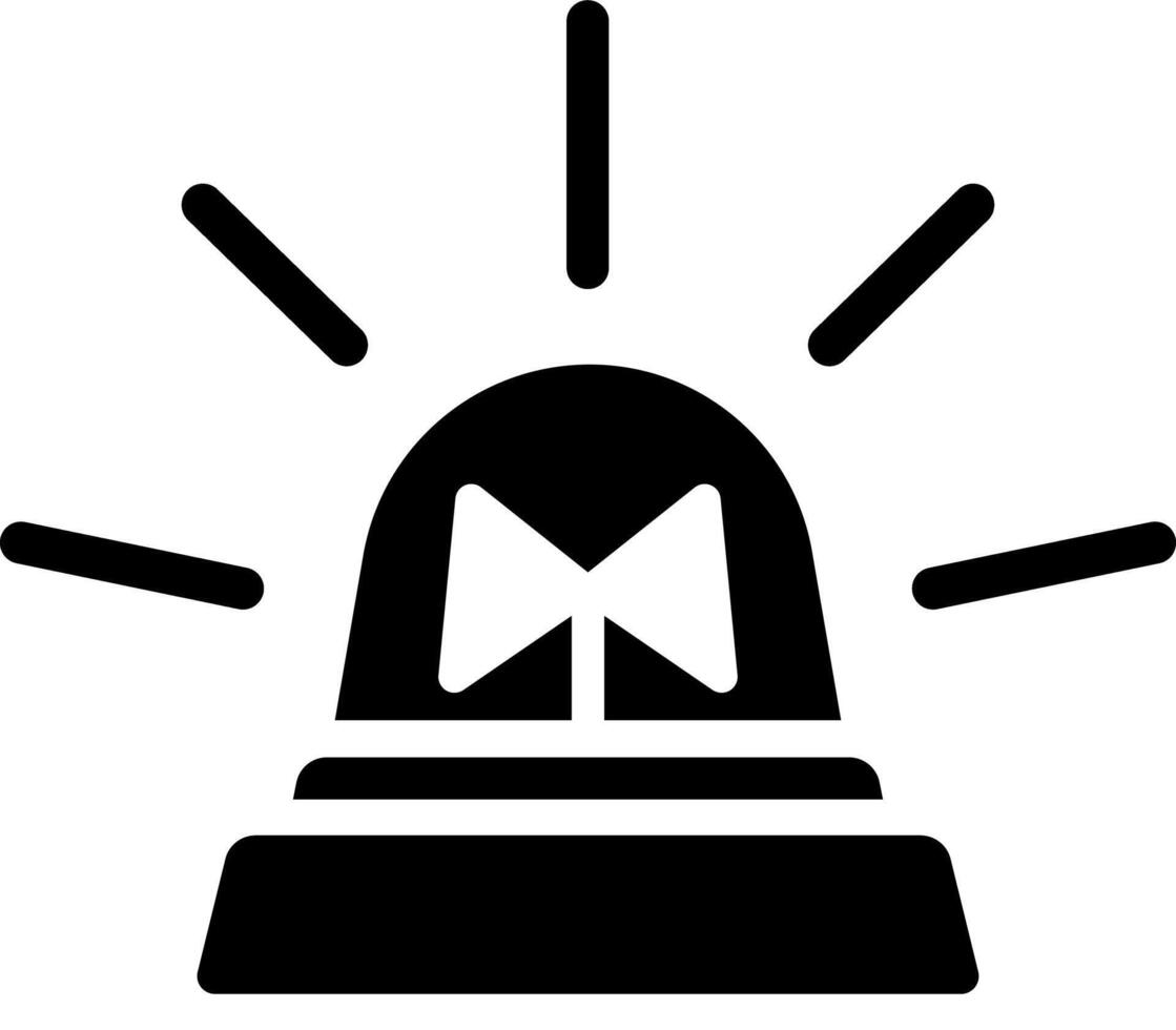 Black Siren Flat Icon Isolated vector