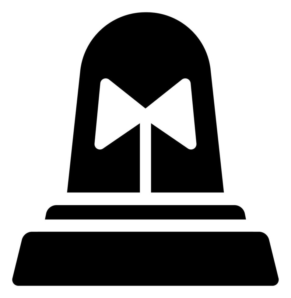 Flat Black Emergency Siren Icon vector