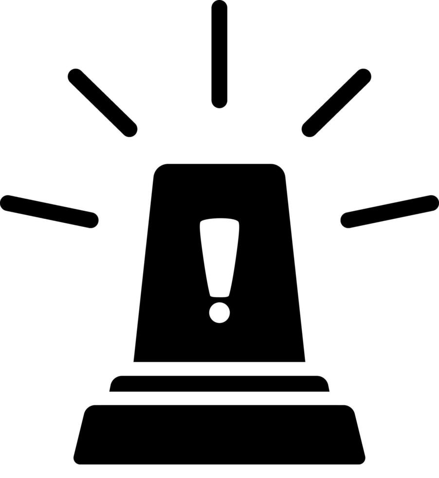 Black Flat Siren Silhouette Sign vector