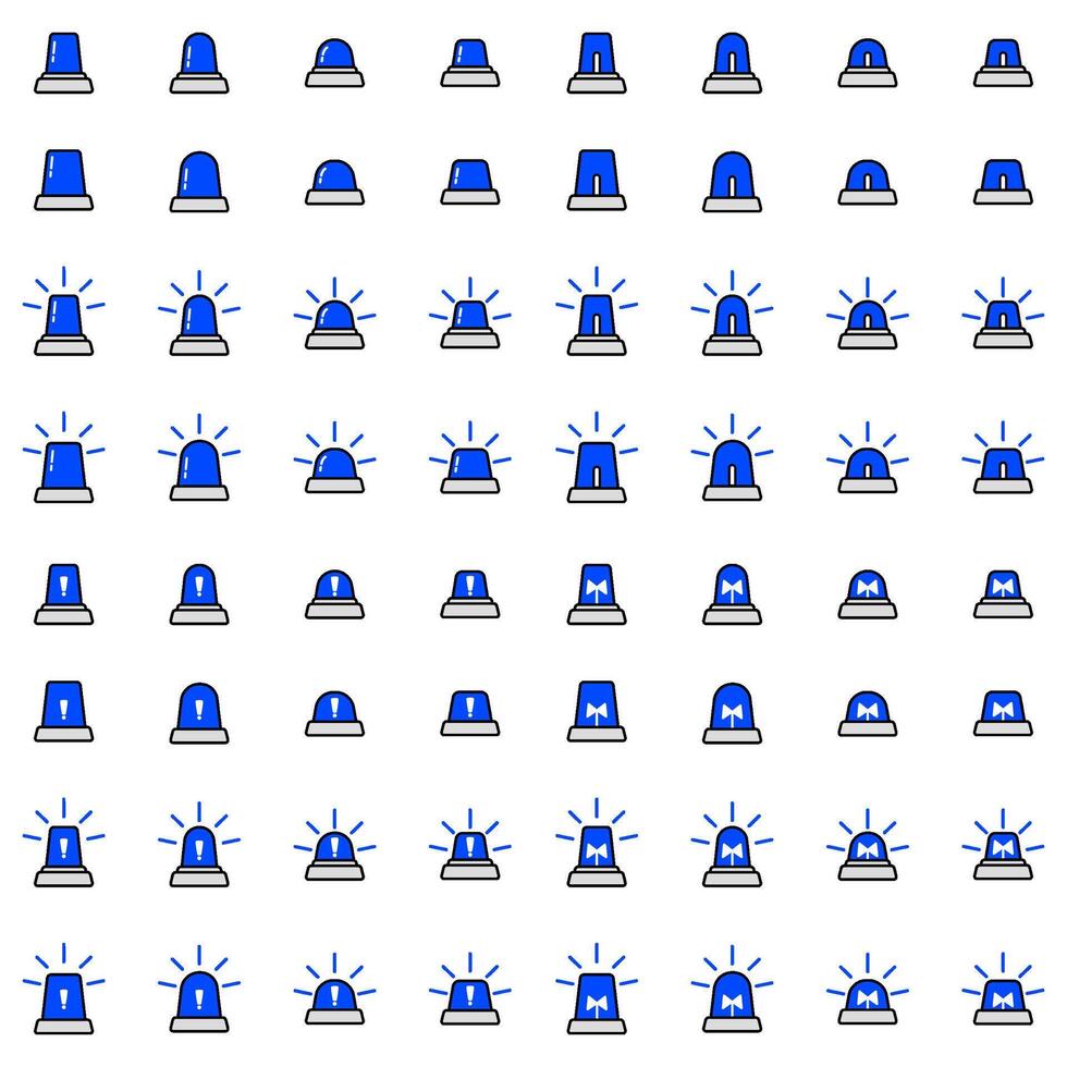 Siren Blue Icon Set in Flat Design vector