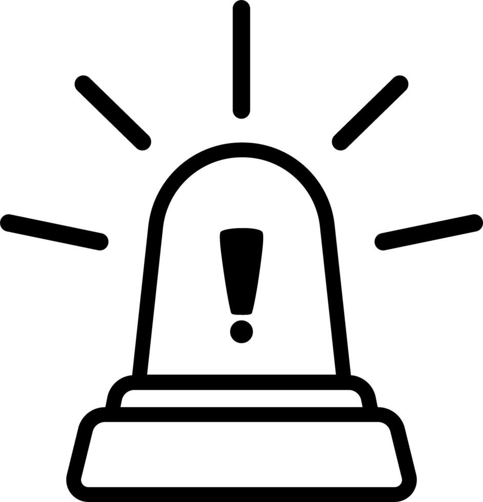 Flat Siren Design In Black Outline vector