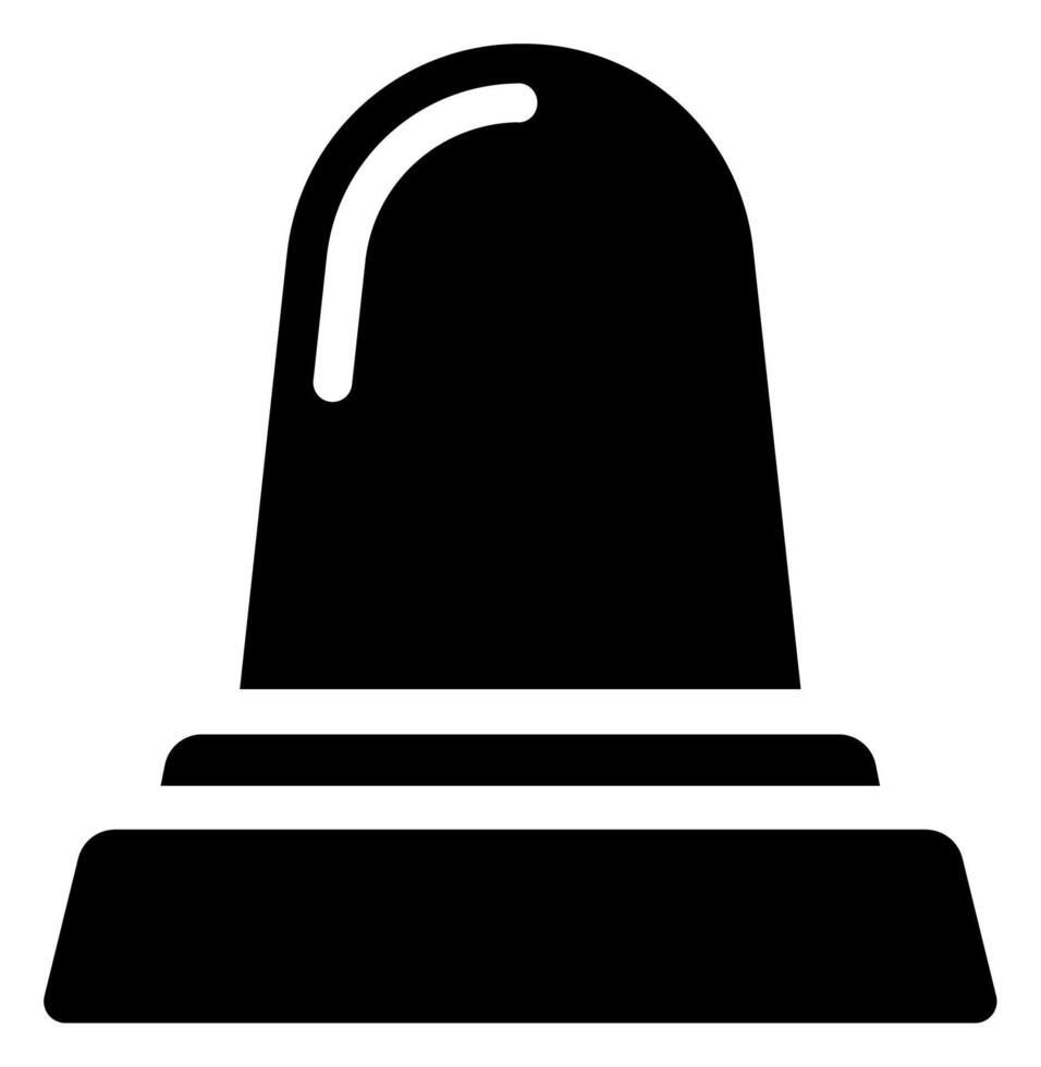 Flat Warning Siren Monochrome Icon vector