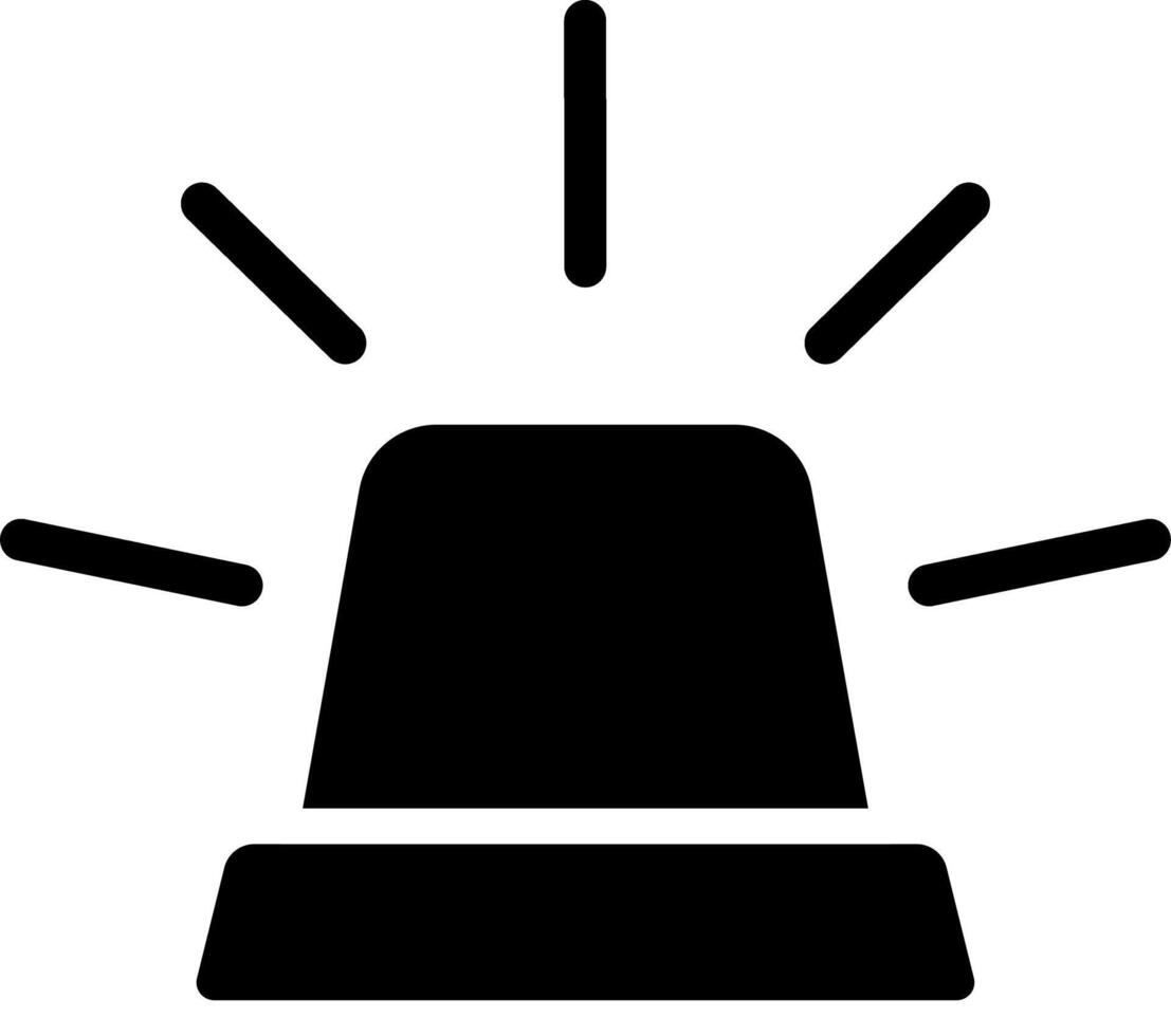 Flat Silhouette of Flashing Siren vector
