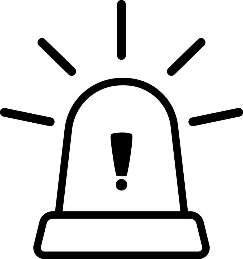 Siren Line Icon With Light Signal vector
