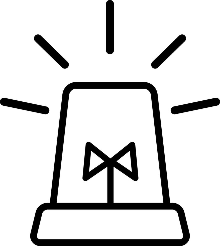 Flat Siren Icon With Simple Lines vector
