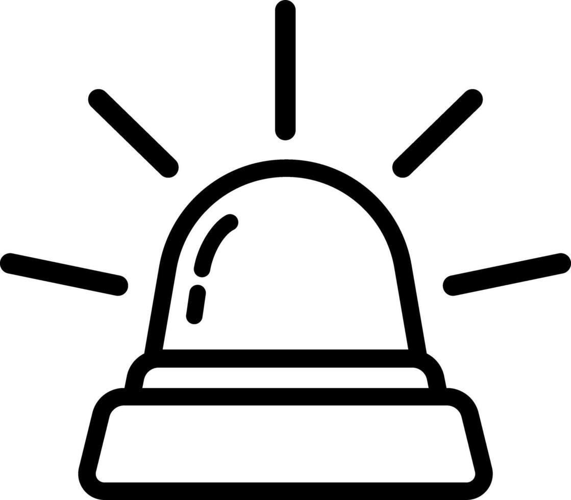 Siren Line Icon With Alert Motion vector