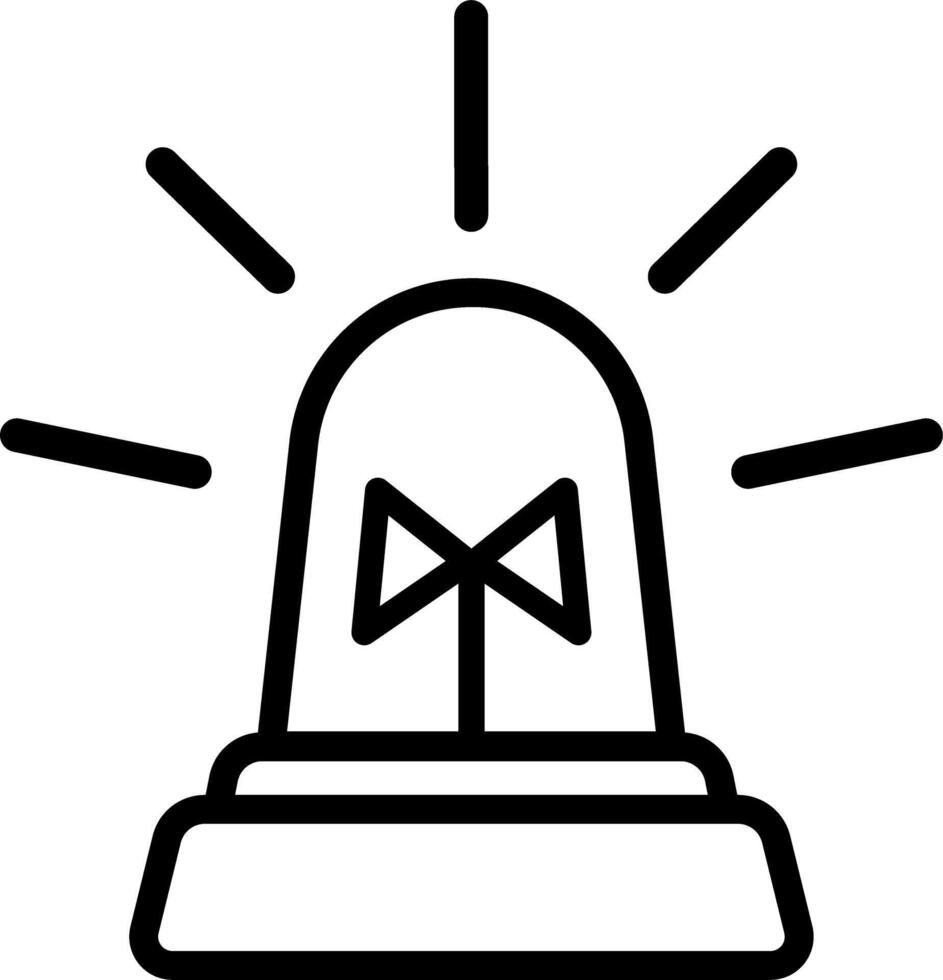 Black Line Siren Warning Icon vector