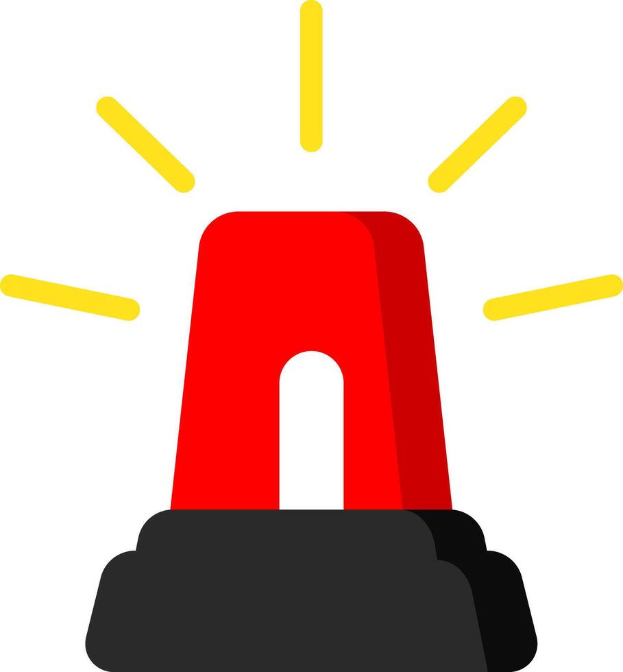 Siren Icon In Flat Red Color vector