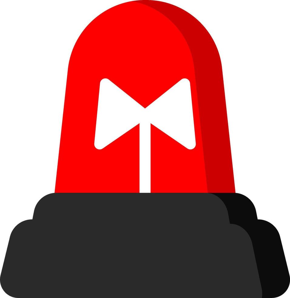 Flat Red Siren Icon Emergency vector
