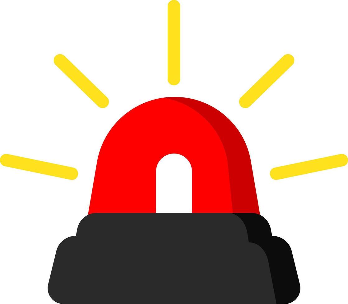 Siren Icon Simple Red Flat Style vector