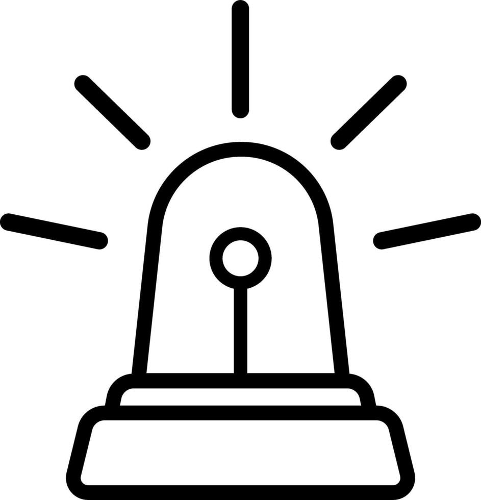 Flat Emergency Icon With Siren Signal vector