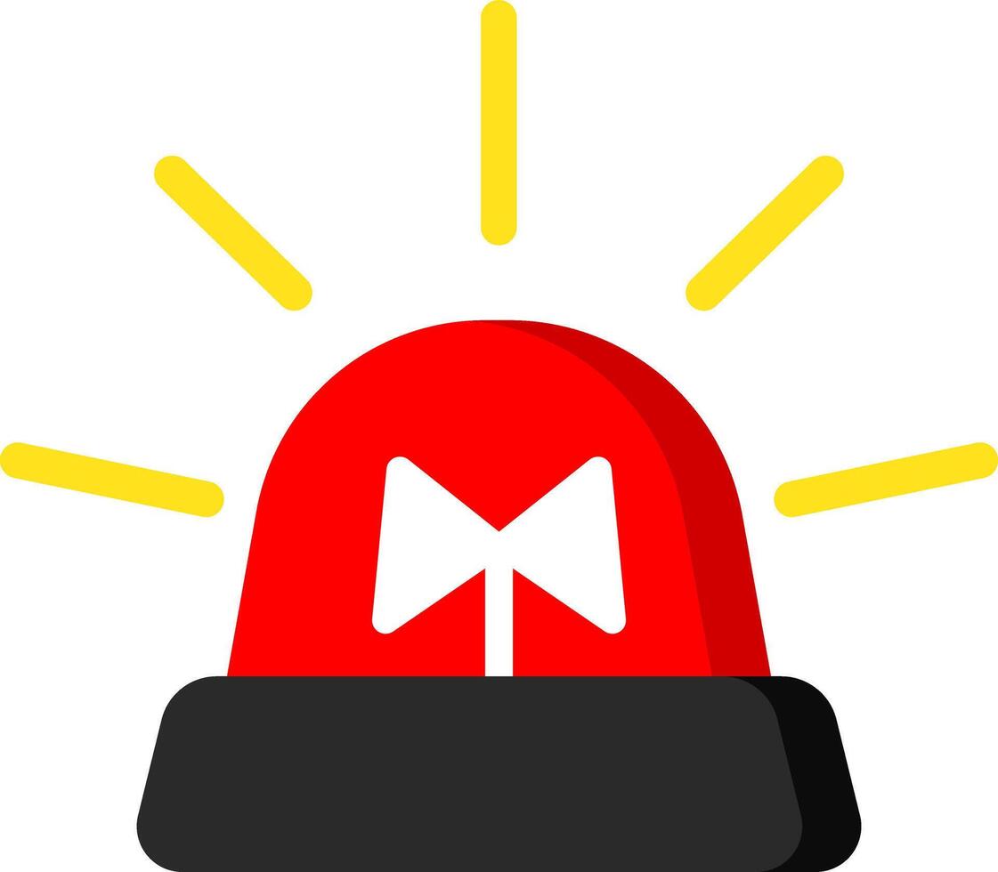 Red Siren Icon Flat Style Alert vector