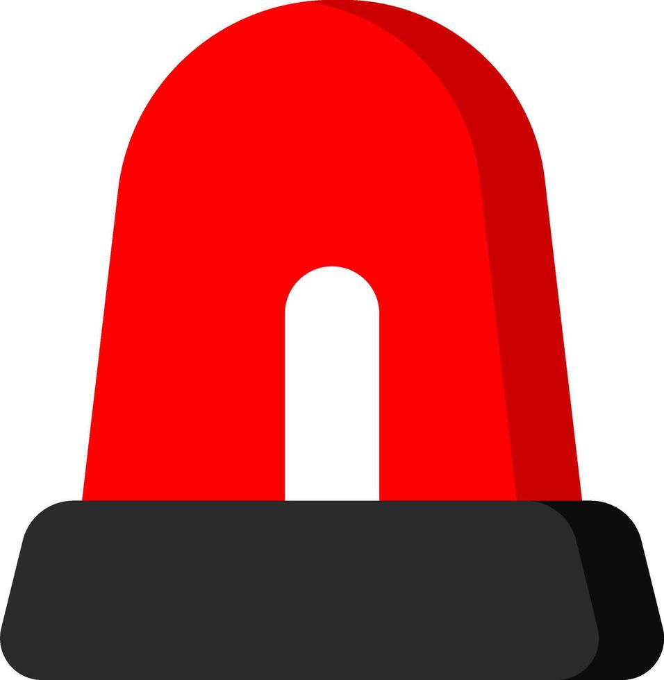 Flat Red Siren Icon For Danger vector