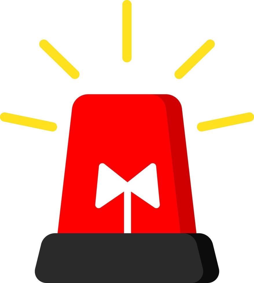 Simple Red Warning Siren Icon vector